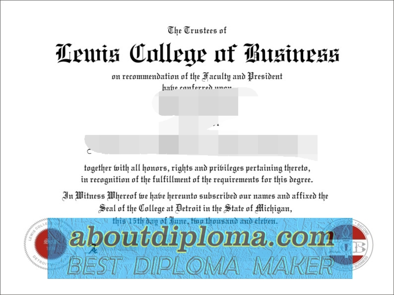 Buy Online Lewis College of Business Diploma: Your Key to Career Success - 专业证书