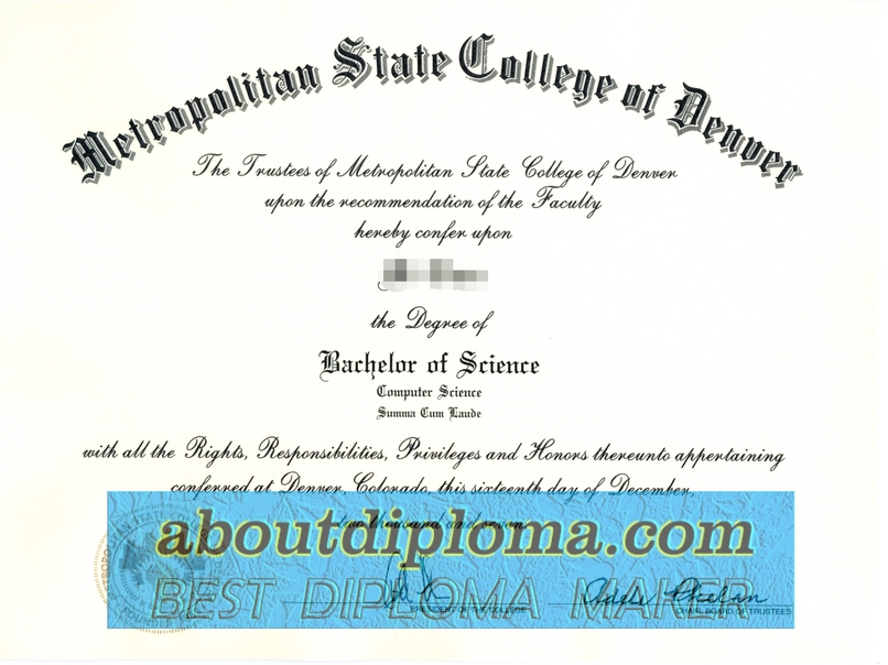 Buy Online Metropolitan State College of Denver Diploma: Your Gateway to Success - 专业证书