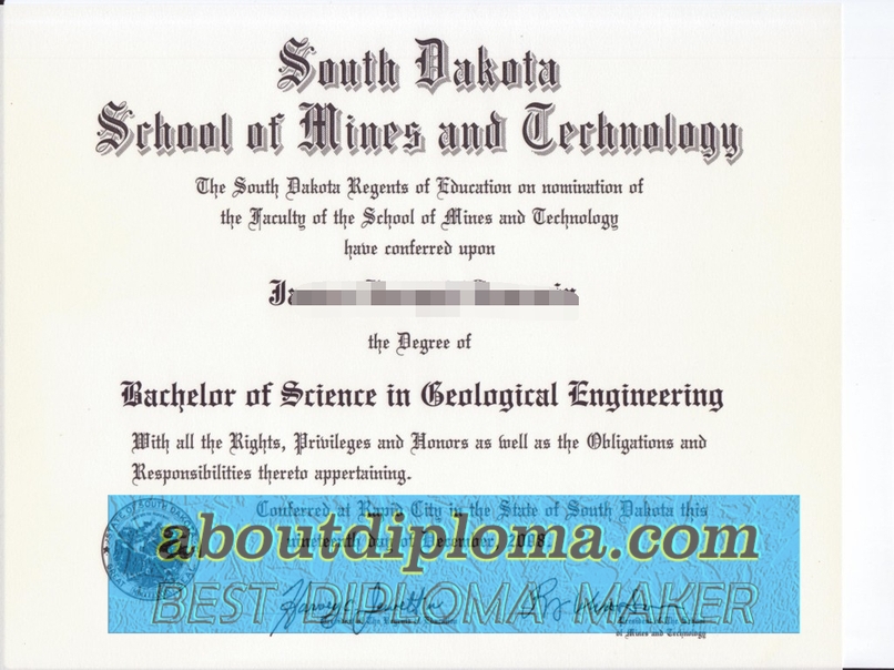 Buy Online South Dakota School of Mines and Technology Diploma: Your Path to Success - 专业证书