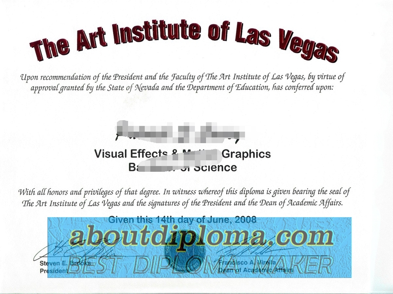 Buy Online: The Art Institute of Las Vegas Diploma - 专业证书