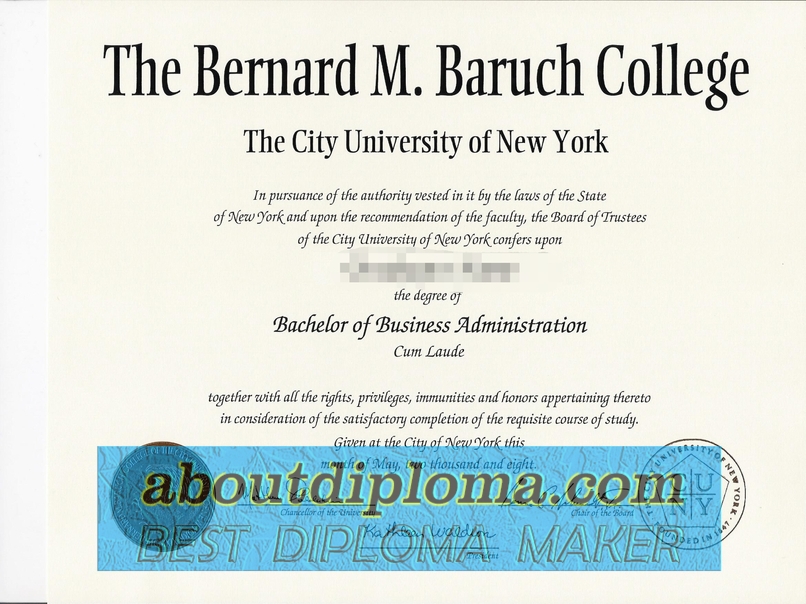 How to Buy a Fake CUNY Bernard M. Baruch College Diploma: A Step-by-Step Guide - 专业证书