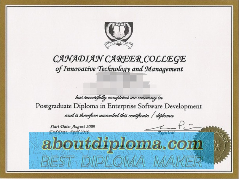 How to Buy a Canada Career College of Innovative Technology and Management Degree - 专业证书