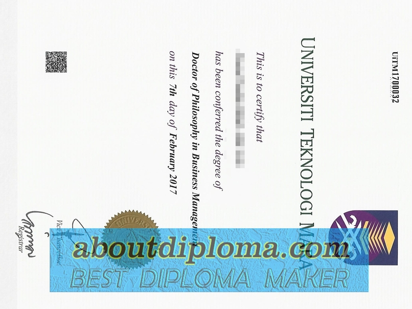 Copy Fake Universiti Teknologi MARA Diploma: How to Spot and Use It - 专业证书