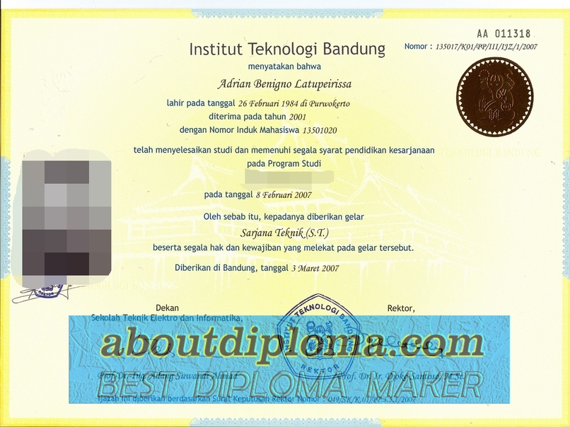 Buy Fake Institut Teknologi Bandung Diploma: Is It Worth the Risk? - 专业证书