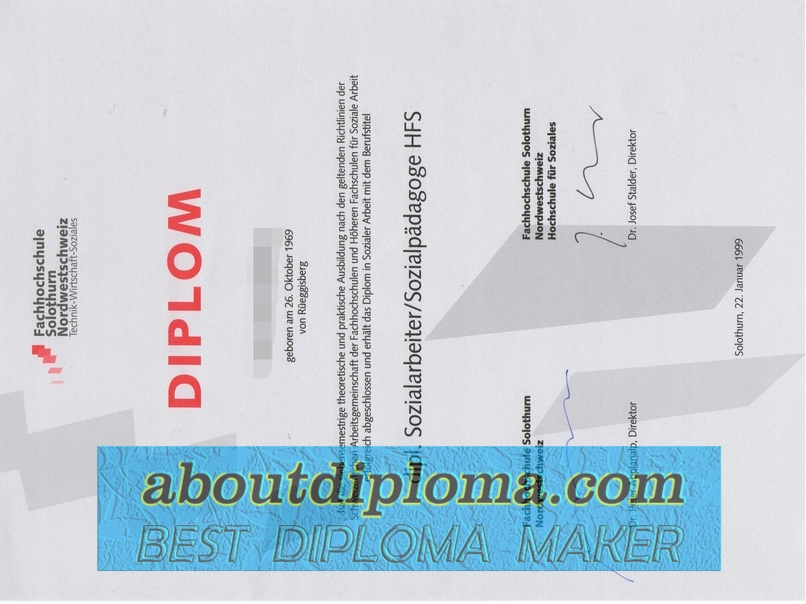 Copy FH Solothurn Nordwestschweiz Diploma: A Comprehensive Guide for Students and Professionals - 专业证书