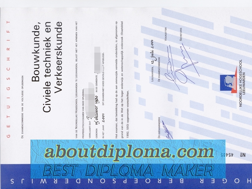 Copy, Fake or Genuine? Unveiling the Noordelijke Hogeschool Leeuwarden Diploma - 专业证书