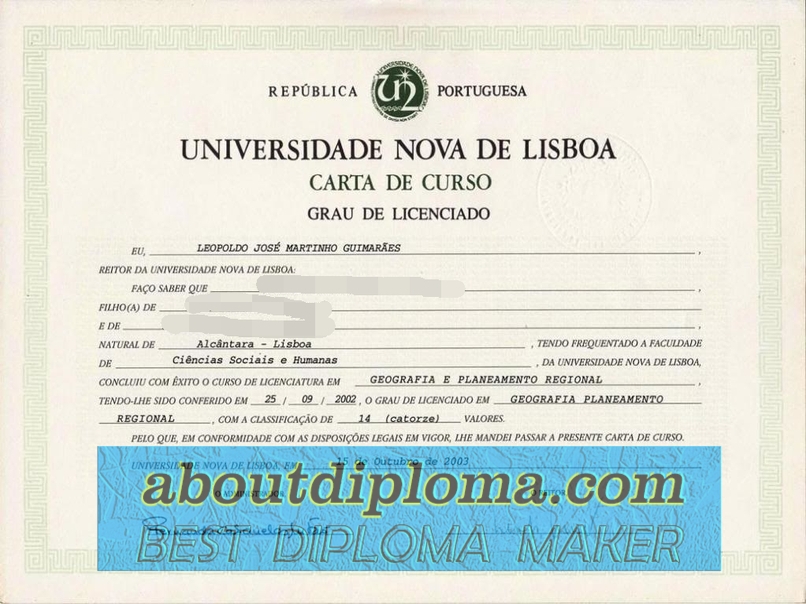 How to Buy and Where to Order a Fake Universidade Nova de Lisboa Diploma - 专业证书