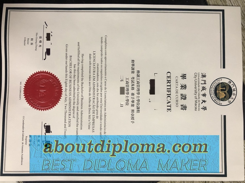 How Fast Can You Get a Fake City University of Macau Degree? - 专业证书