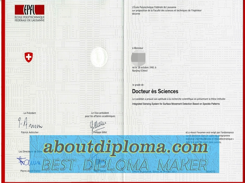 How to Buy a Phony Online Diploma from École Polytechnique Fédérale de Lausanne - 专业证书