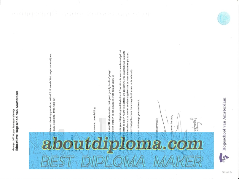 How to Buy a Phony Hogeschool van Amsterdam Degree: A Step-by-Step Guide - 专业证书