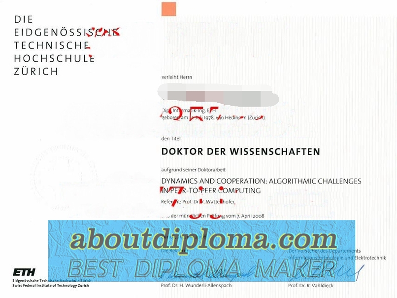 How to Buy a Phony Zurich Federal Institute of Technology Diploma: A Step-by-Step Guide - 专业证书