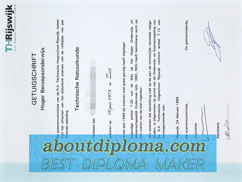 Is It Possible to Buy a Fake RK Technische Hogeschool Rijswijk Degree? - 专业证书