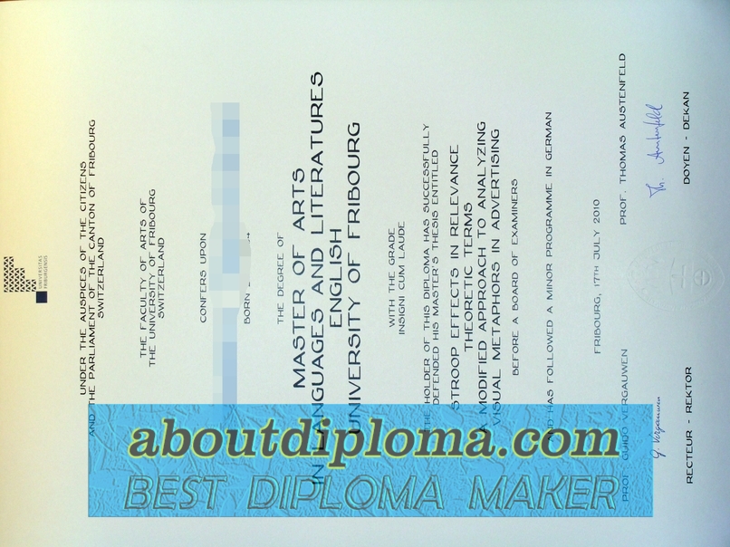Is It Possible to Buy a Fake University of Fribourg Degree? - 专业证书