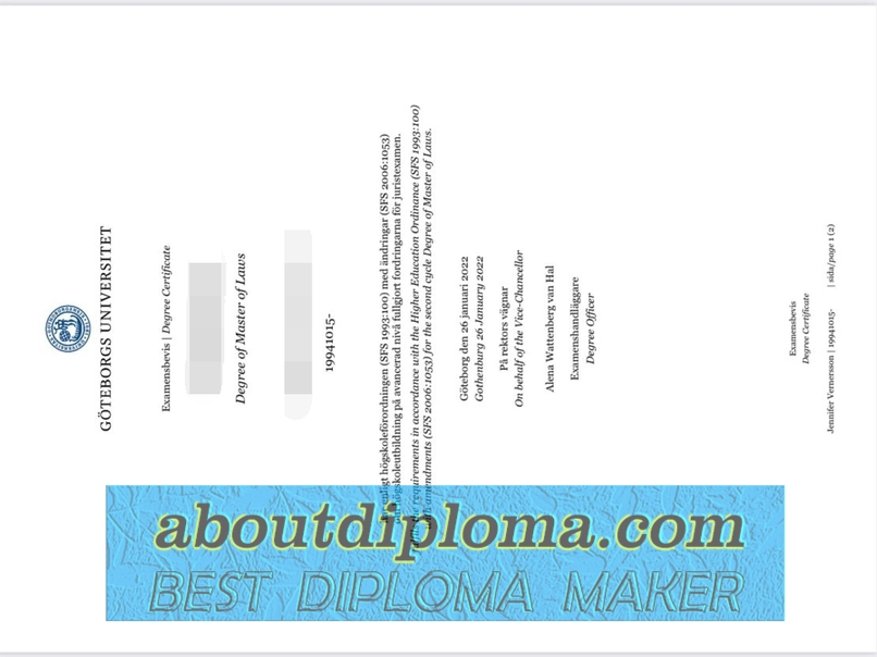Where to Order a Fake University of Gothenburg Diploma: Top 5 Websites - 专业证书